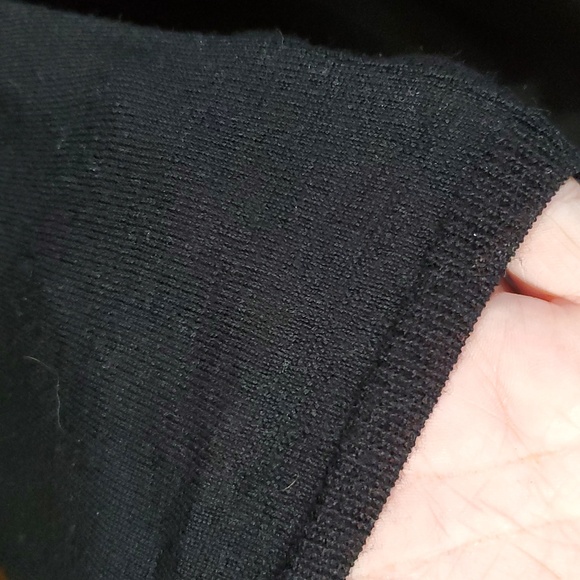 Elie Tahari nwt pinstriped storm dress black white merino wool knit sleeves - Picture 4 of 9